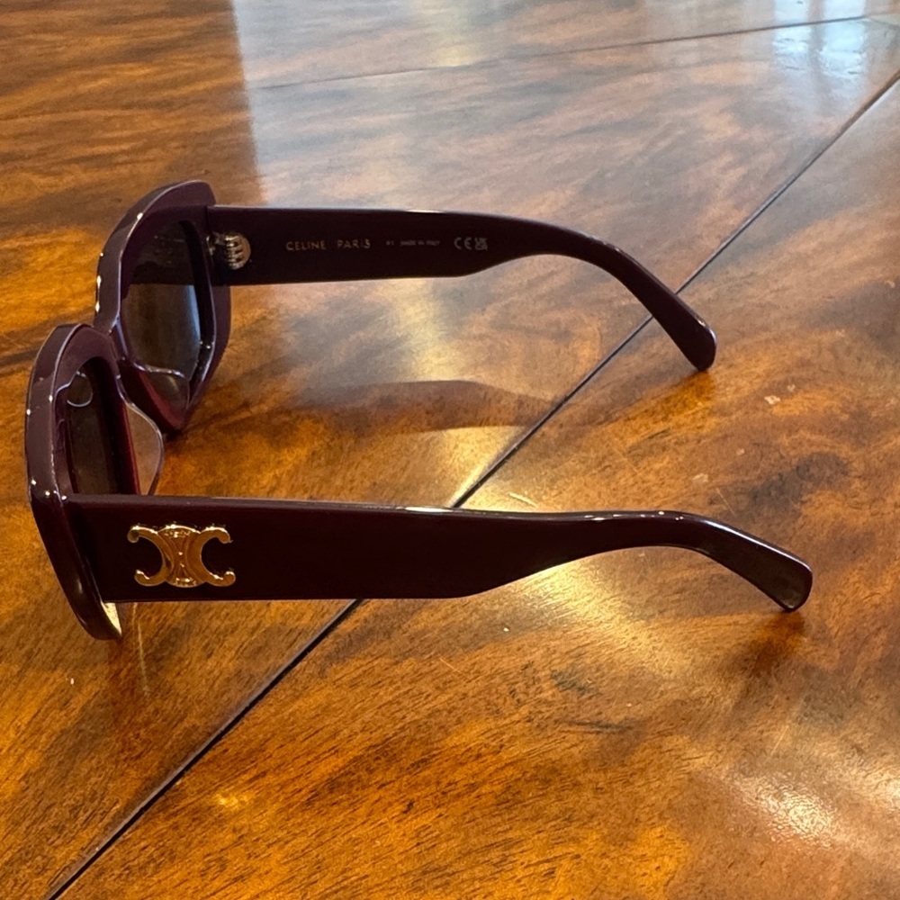 Celine Triomphe Acetate Butterfly Bordeux Women's Sunglasses with Logo - Picture 12 of 16